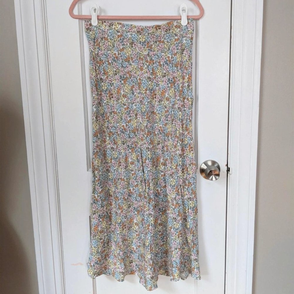 Floral Print Corragecore Midi Skirt (M) (Cotton On)